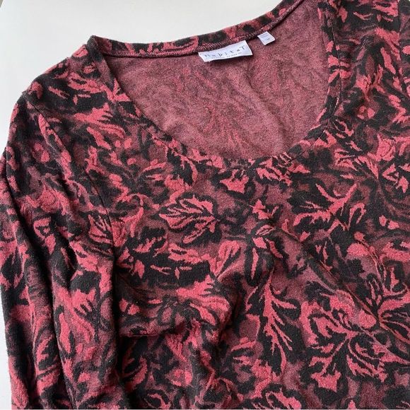 Habitat Floral Jacquard Knit Tunic size Medium red black - Picture 8 of 8
